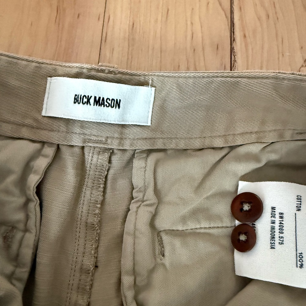 Buck Mason Beige Trousers with Button Fly Women’s 24